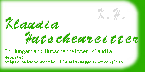 klaudia hutschenreitter business card